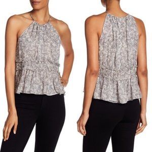 Joie Shawnette Printed Halter Silk Top Small